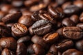 Close-up roasted coffee beans texture Royalty Free Stock Photo