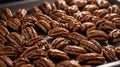Delicious Candied Pecans, Sweet and Shiny Nuts Ready to Eat Royalty Free Stock Photo