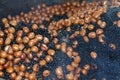 Close up of Roasting Chestnuts Royalty Free Stock Photo