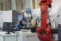 Close-up robot Doosan Arm, high-tech expo in Poland