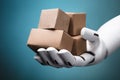 Robot Holding Cardboard Boxes Royalty Free Stock Photo