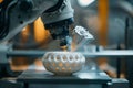 Closeup of a robotic arm removing a finished 3D printed part illustrating the integration of automation and digital manufactur