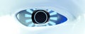 Close-up on a robotic eye 3d rendering digital illustration. modern futuristic technology design Royalty Free Stock Photo