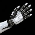 Close Up of a Robotic Hand Against Black Background Royalty Free Stock Photo