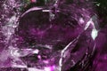 Close Up of a Rock Crystal with inclusions in Purple blue Rainbow Royalty Free Stock Photo