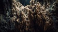 a close up of a rock formation with a blurry image of a person standing in the distance in the distance in the background is a