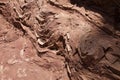 Close-up of rock formation showing pressure and movement Royalty Free Stock Photo