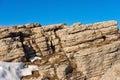 Rock Karst Formations on Lessinia Plateau Regional Natural Park - Verona Italy Royalty Free Stock Photo