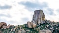 Close up of the rock named Tom`s Thumb in the McDowell Mountain Range Royalty Free Stock Photo