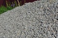 Close-up on a rock stone gravel pile at the construction site Royalty Free Stock Photo