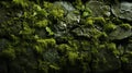 A close up of a rock wall with plants growing on it Royalty Free Stock Photo