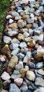 Close-up of a multicolored stone path Royalty Free Stock Photo