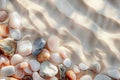 Close Up of Rocks on Beach. Generative AI Royalty Free Stock Photo