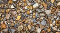 Close up of rocks and pebbles on ocean shore Royalty Free Stock Photo
