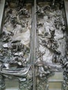 Close up of the The Rodin Museum \'s bronze door in Philadelphia
