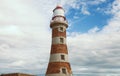 Close up of Roker lighthouse on Roker Pier in Sunderland