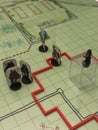 RPG standing models on hand drawn map