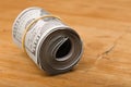 Close-up rolled American dollars banknotes Royalty Free Stock Photo