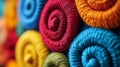 Close-up of Rolled Colorful Yarn Skeins Royalty Free Stock Photo