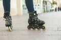 Close up roller skating shoes. Royalty Free Stock Photo