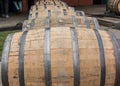 Close up of Rolling Bourbon Barrels