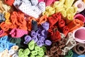 Close-up of rolls of colored paper Royalty Free Stock Photo