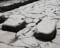 Close up of Roman Road at the ruins of Pompeii Italy Royalty Free Stock Photo