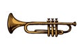 Musical instrument. Trumpet. Vector drawing Royalty Free Stock Photo