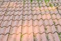 Roof tiles on old house closeups