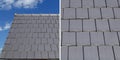 Close-up of a roof in imitation slate tile Royalty Free Stock Photo