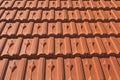 Close-up of a roof in mechanical tiles