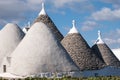 Cisternino. Close up of roof of traditional conical roofed Trullo house in the area of Cisternino / Alberobello in Puglia Italy