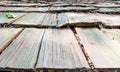 Close-up of roof wooden planks