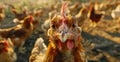 Close up of a Rooster in a barn