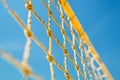 Close Up of Rope Fence Against Blue Sky