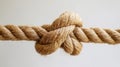 Close-Up of a Rope With a Knot, Detailed Image of Tied Rope Strand
