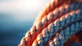 Close up of a rope on the ocean, AI