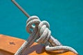 Close up of a rope on a sailboat