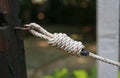Close up Rope tied up to a knot Royalty Free Stock Photo