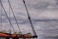 Close up of the ropes, lines, masts and sails of a tall ship Royalty Free Stock Photo