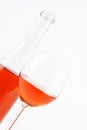 Close-up of rose wine on white background Royalty Free Stock Photo