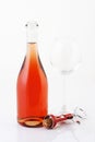 Close-up of rose wine on white background Royalty Free Stock Photo