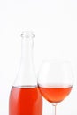 Close-up of rose wine on white background Royalty Free Stock Photo