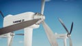 Close up rotating wind turbine. Royalty Free Stock Photo