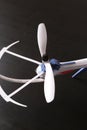 Close-up of the rotor unmanned aircraft propeller blade quadrocopter