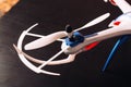 Close-up of the rotor unmanned aircraft propeller blade quadrocopter