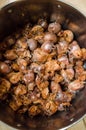 Close-up of rotten medlar fruits