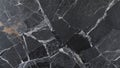 Close up of rough black marble surface with white veins creating depth Royalty Free Stock Photo