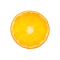 Close up round cut slice of orange over white Royalty Free Stock Photo