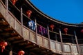 Close up on The round roof of the buildings inside Fujian earthen buildings Royalty Free Stock Photo